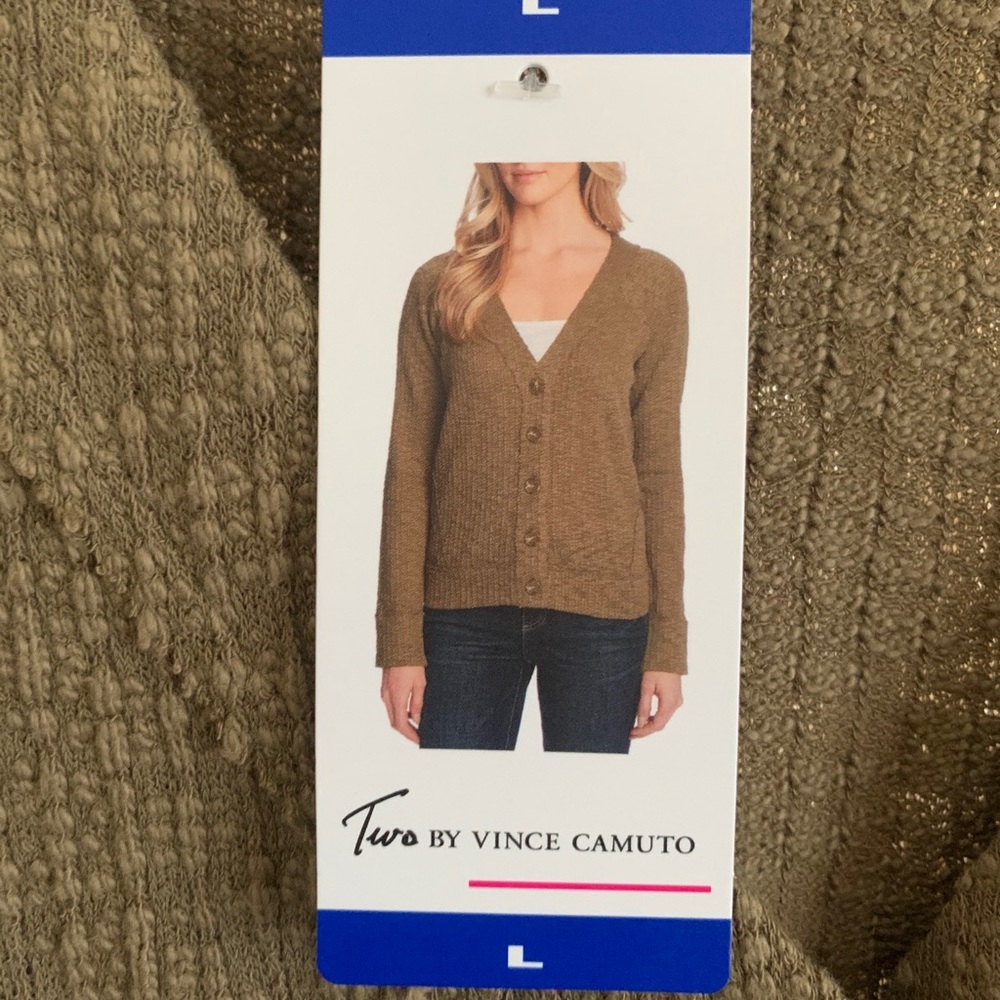 Vince Camuto olive green cardigan LARGE NEW